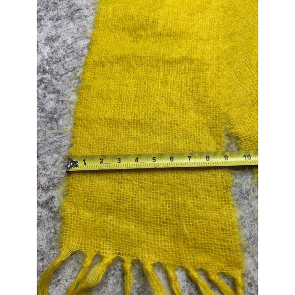 Vintage Creagaran Scotland Home Weavers Scarf Mohair Wool Yellow Scottish 9x70” - Picture 5 of 6